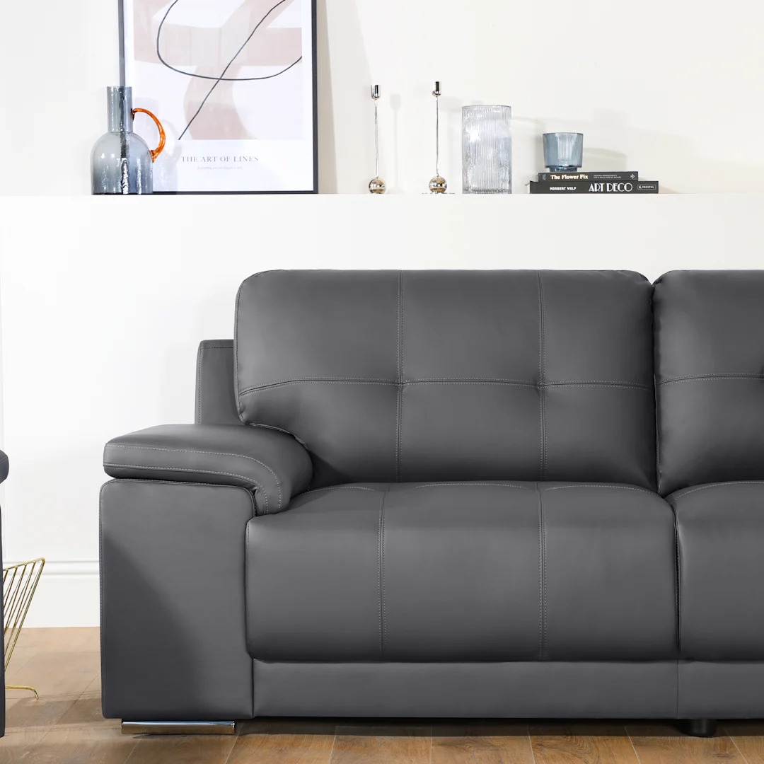 Avoca Corner Sofa, Ivory Premium Leather - Image 2