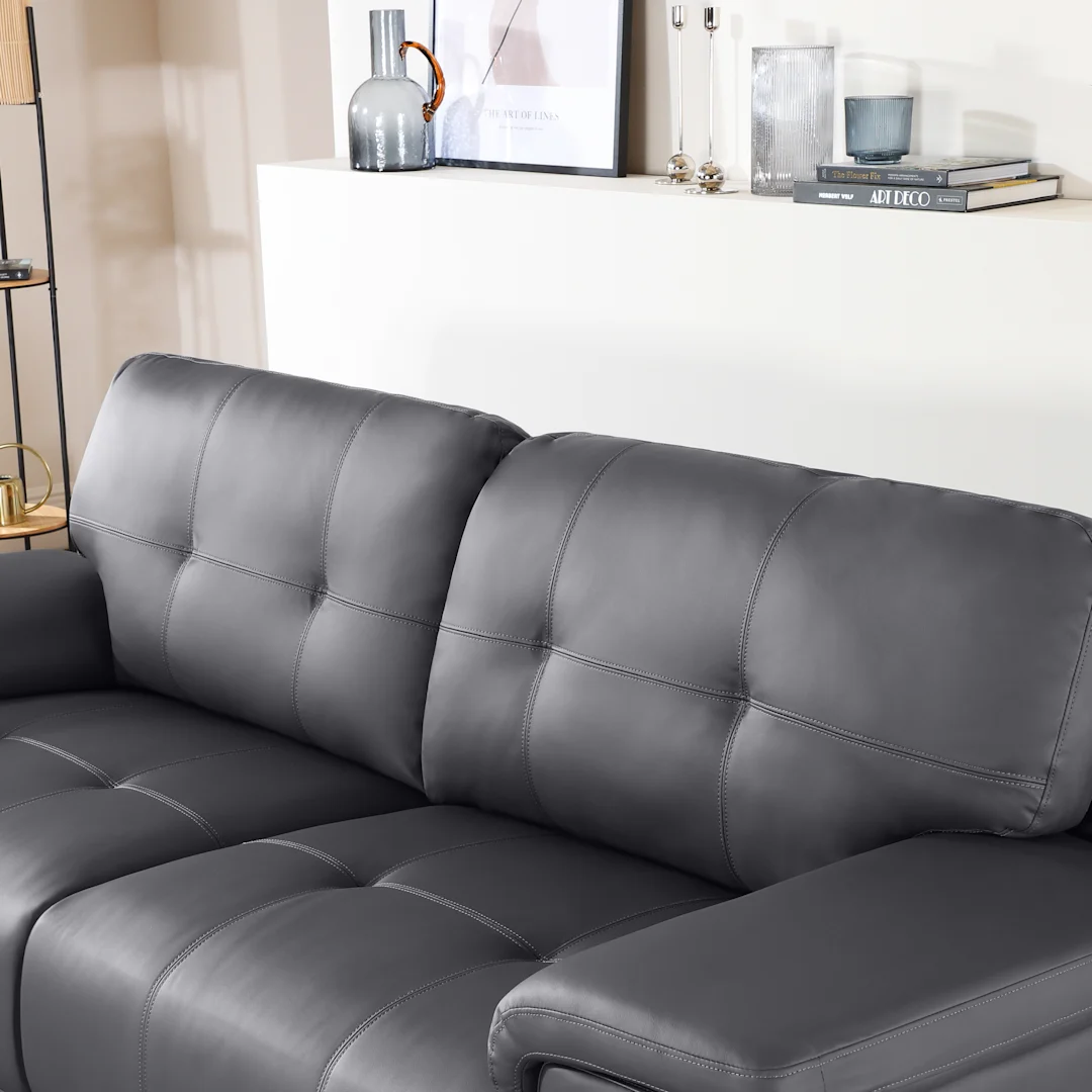 Avoca Corner Sofa, Ivory Premium Leather - Image 8