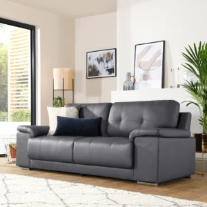 Shannon 2 Seater Sofa, Black Premium Leather