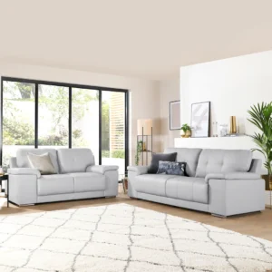 Shannon 2 Seater Sofa, Grey Premium Leather