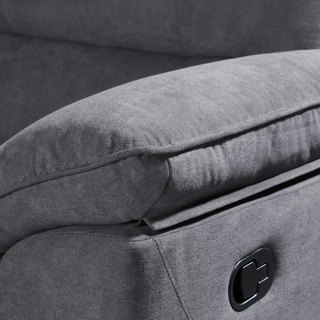 Eire 2 Seater Recliner Sofa, Black Premium Leather - Image 5